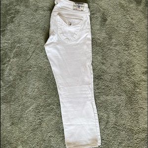 True Religion White Jeans Capri